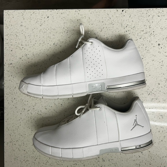 Jordan Men's White Leather Sneakers - Picture 3 of 5